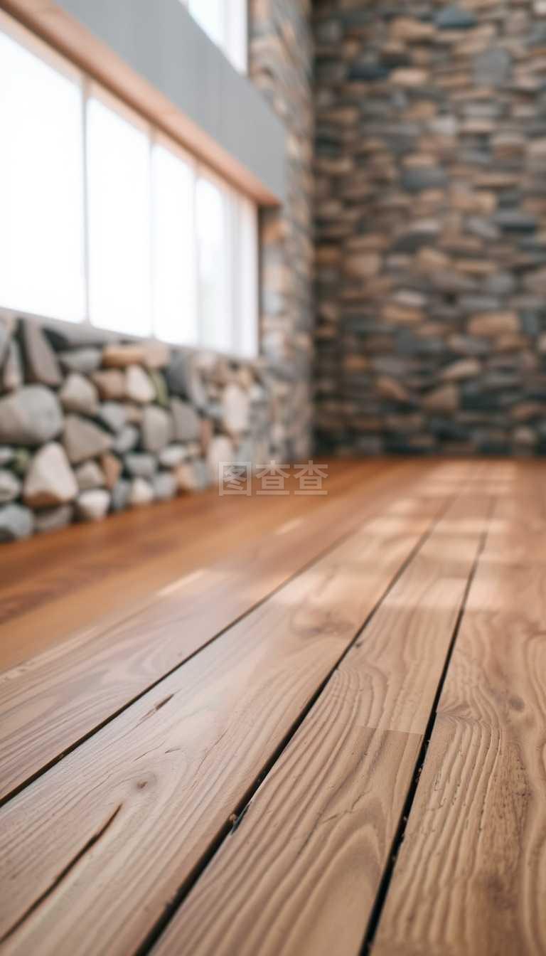 巖壁和木地板。
